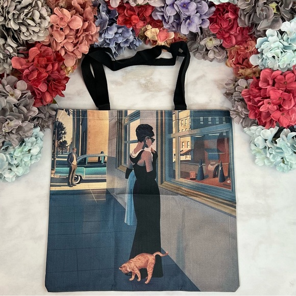 Eco-Friendly Audrey Hepburn Breakfast at Tiffany’s Folding Tote Bag - Picture 2 of 12